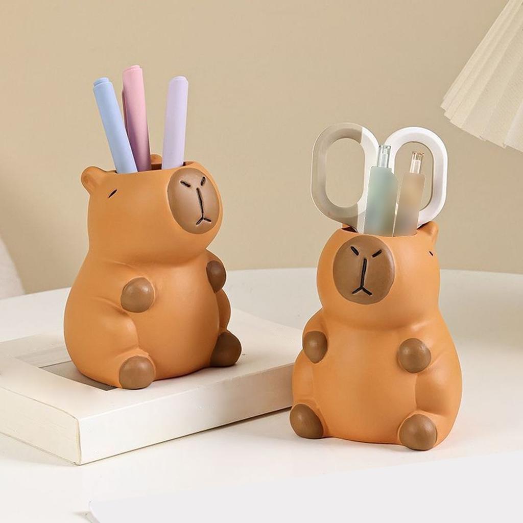 Desktop Organizer Storage Pen Cup Capybara Cute Desk Organizer Stationery Pen Holder for Women Girls Office Home Art Supply
