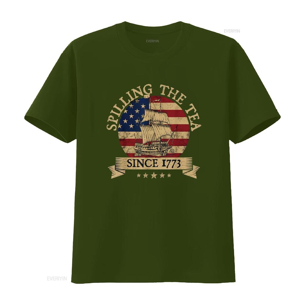 Spilling The Tea Since 1773 Vintage Us History Teacher T Shirt Black 2X Large Vintage Washed Designer Clothes Slightly Stylish