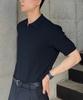 HERVINO Essential Muscle Fit Open Collar Short Sleeve Knit [Black]