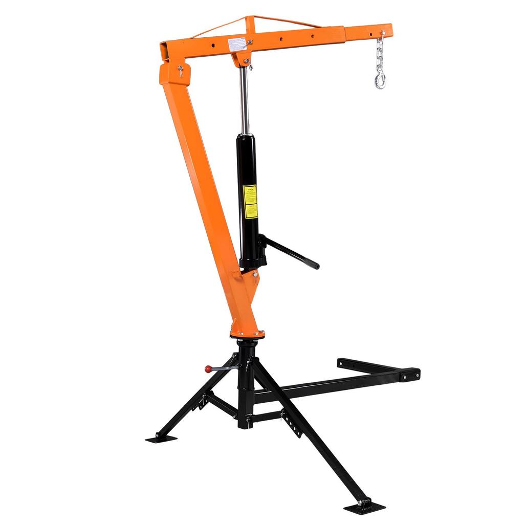 VEVOR Truck Crane, 680 Kg Pickup Hitch Crane Trailer Hitch Mounted, Manual Hydraulic with 12T Hydraulic Jack, 360 Degrees Swivel Telescopic Boom
