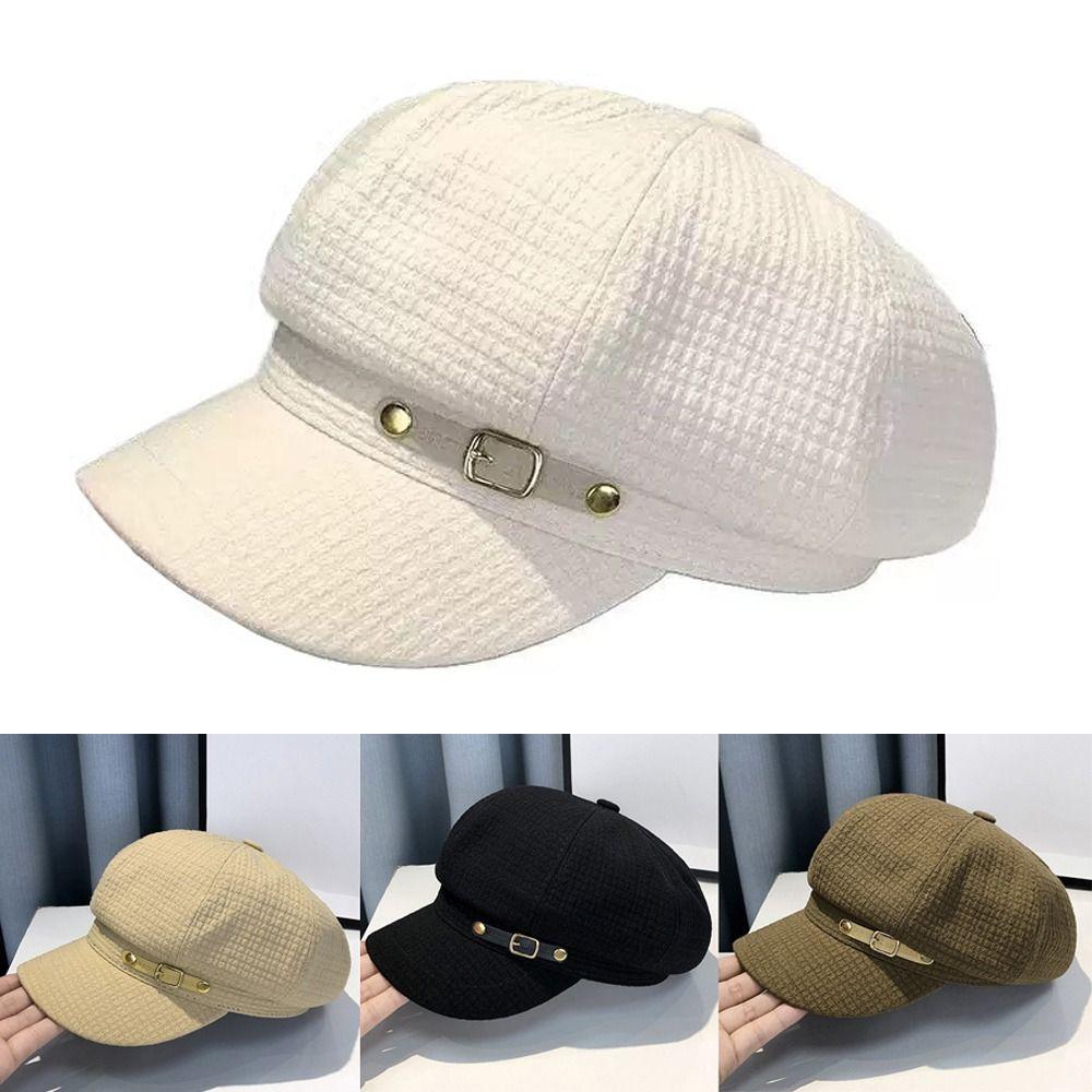 New Octagonal Newsboy Hat Retro Accessories Berets Caps Fashion Designer Buckets Hat Women