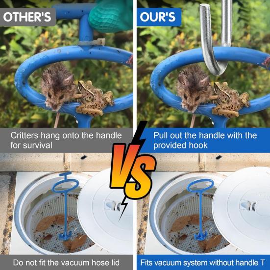 Skimmerkorbgriff Universal Schwimmbadfilterkorbgriff Skimmerkorbgriff und Haken zur Entfernung von Schmutz aus dem eingelassenen Pool