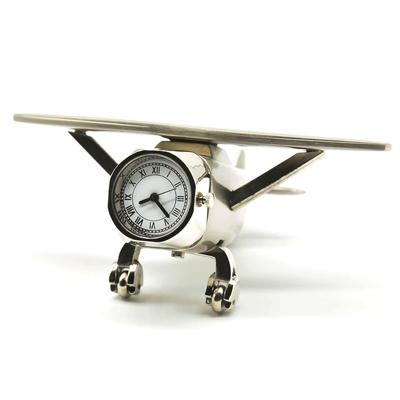 Aeroplane Miniature Table Clock, Stylish Analog Desk Clocks & Paper Weight, Manual Time Adjustment, Easy Battery Replacement