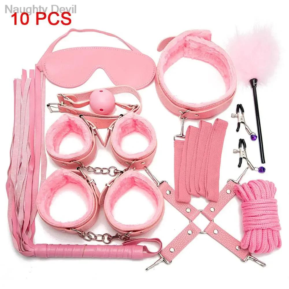 Sex Toy Kit Bondage Restraints Set Adult Toys Sex Toys Anal Plug Handcuffs Whip Gag Kits Sex Toys for Couples