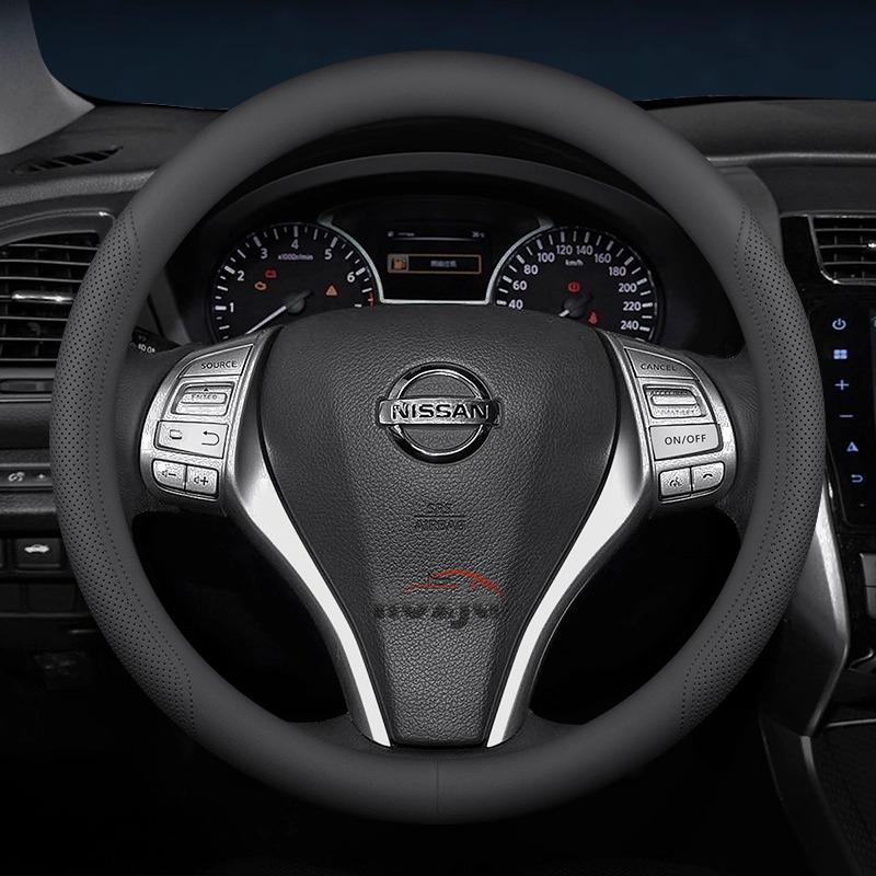 Leather Car Steering Wheel Cover for Nissan Patrol Tiida NP300 Frontier NV200 Navara Accessories