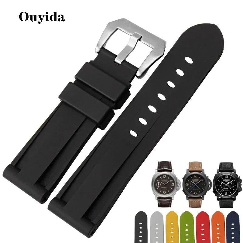 

Резиновый ремешок для часов Panerai Pam441 359 111 серии, черный, синий, красный, оранжевый, белый, водонепроницаемый силиконовый ремешок для часов 22 мм 24 мм