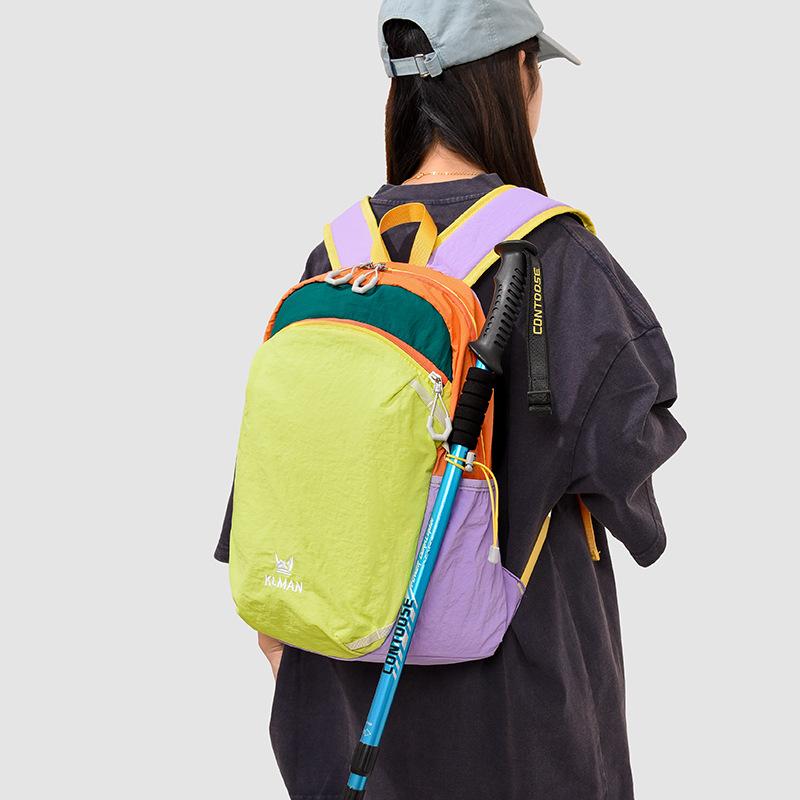 Schoolbag New Popular Outdoor Sports Travel Large-capacity Dopamine Contrasting Nylon Men's and Women's Backpacks
