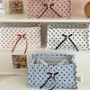 Heart-Shaped Polka Dot Storage Basket Quilted Fabric Storage Box Desktop Organizer Office Home