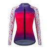 1 Womens Long Sleeve Cycling Jersey Butterfly Print Slim Fit Quick Dry Breathable Road Bike Sport Top