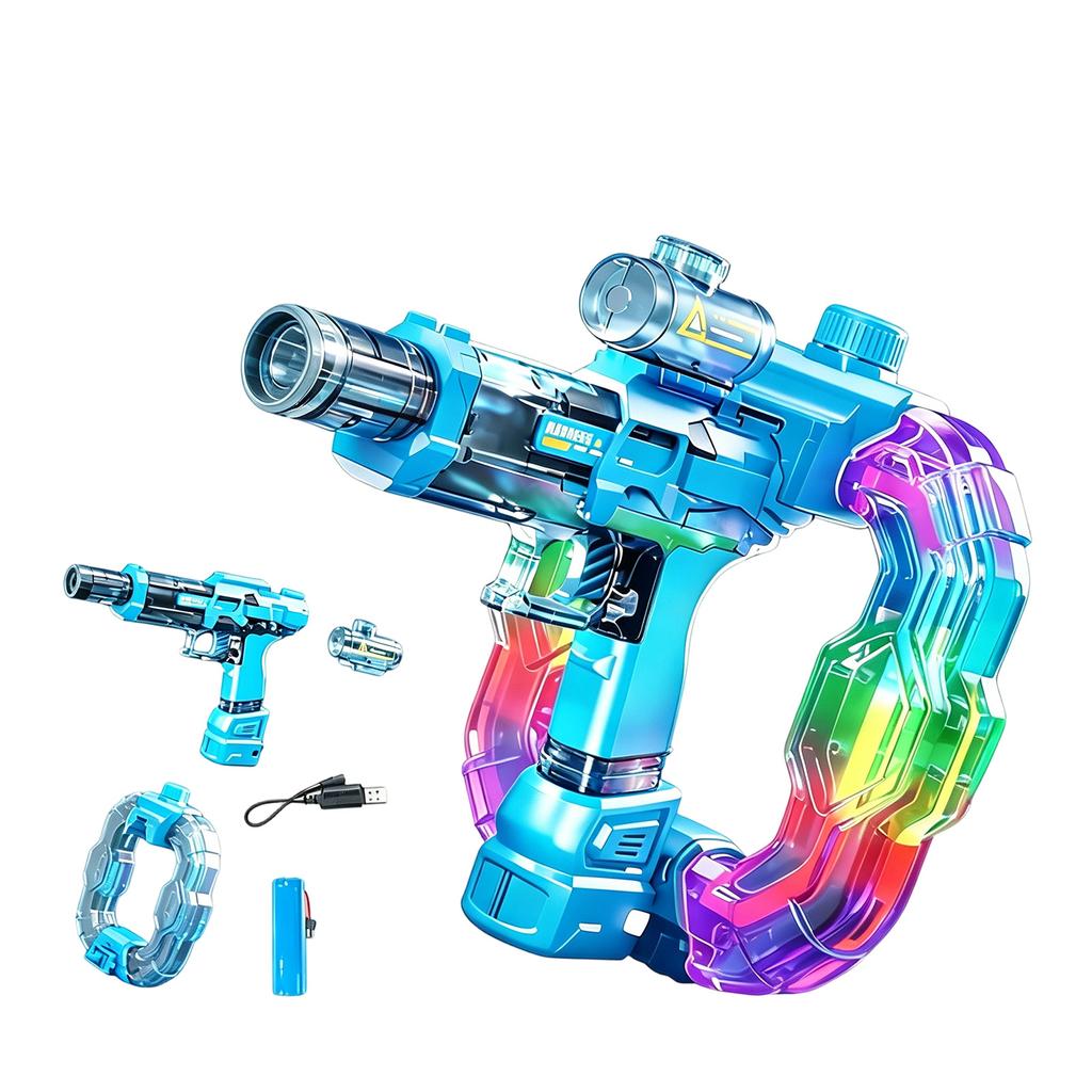 Outdoor Kids Water Gun Toy with Light and Sound Effects Rechargeable Water Blaster for Summer Play and Water Activities Safe Durable Design