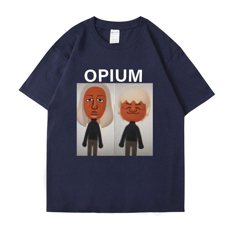 OPIUM Ken Carson Destroy Lonely Koszulka Śmieszne Postacie z Wii Graficzne Koszulki Mem Męskie Koszulki z Nadrukiem Kreskówkowym Męskie Luźne Góry