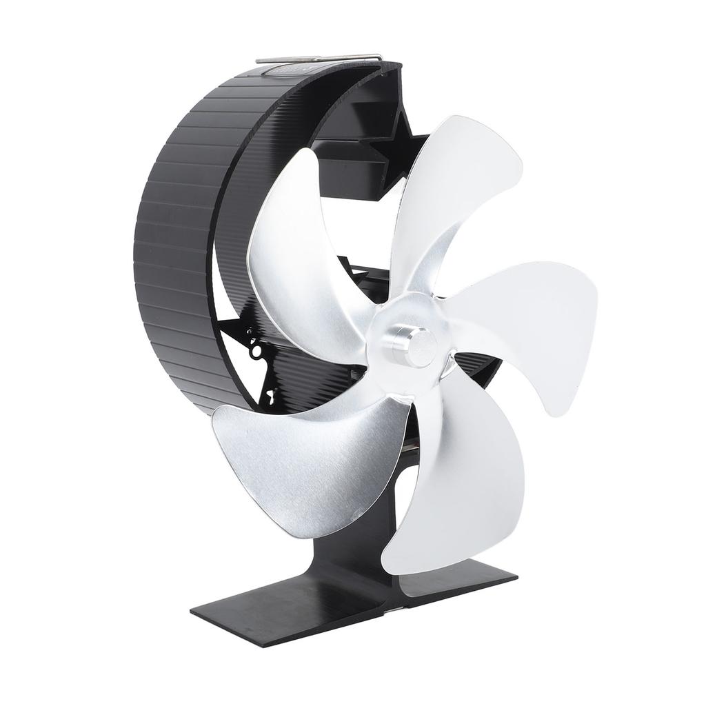 Holzofenlüfter 5 Schaufeln Ultra Leise Luftzirkulation Heizung Energieeinsparung Hitzegetrieben Kamin