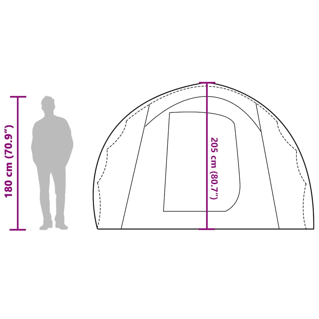 Family Tent for 6 People Green Waterproof
