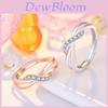 Korean Twisted Wave Ring For Women Copper Material Rose Gold Plated Geometric Design