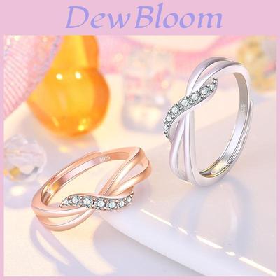 Korean Twisted Wave Ring For Women Copper Material Rose Gold Plated Geometric Design