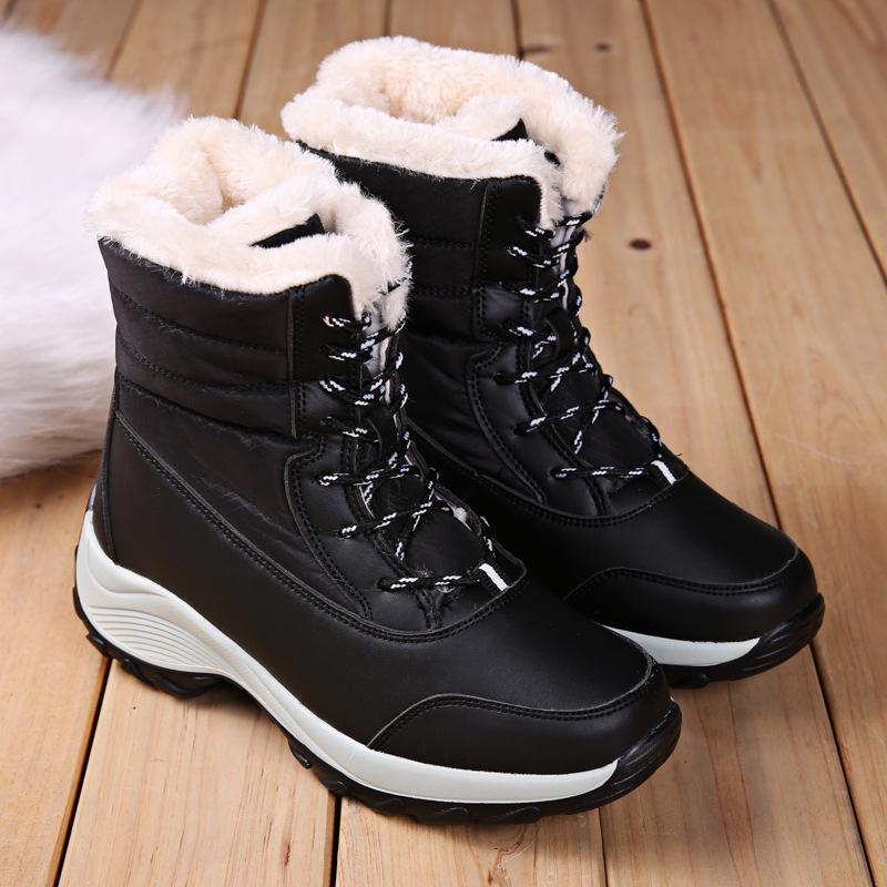2025 Warm Thickened Mid-Calf Snow Boots with Velvet Lining, Large Size 42
