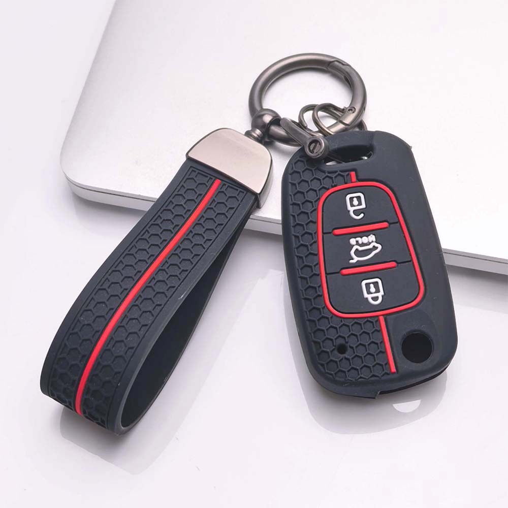 Key Fob Cover for Hyundai with Keychain Anti-Scratch Guard Shockproof Protection Soft Grip Texture Responsive Button Touch Dust Resistant Cover