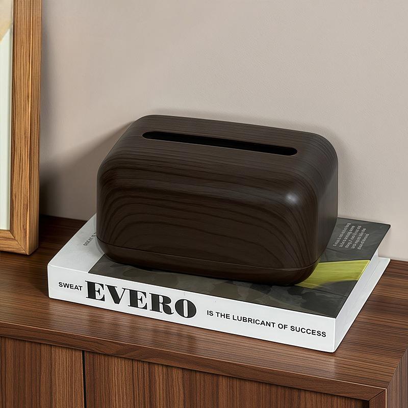 Vintage Wooden Tissue Box Creative Napkin Holder for Living Room HomeRustic Wood Style Tissue Container for Coffee Table