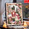 Nutcracker and Snowman Christmas Pearl Painting with Frame 3D Sparkling Canvas Art Relaxing Craft for Bedroom Wall Decor Gift and Holiday Decor