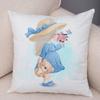 Cute Cartoon Girl and Cat Cushion Cover for Children Room Sofa Home Car Decor Lovely Child Pillow Case Plush Pillowcase 45x45cm