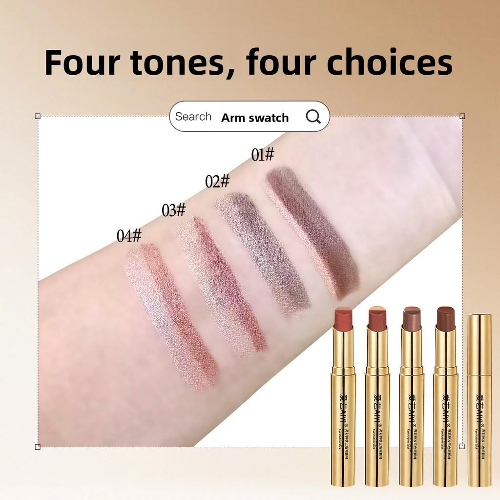 Three Color Eyeshadow Stick Silkworm Multifunction Eye Shadow Stick Waterproof Long-lasting Setting Student Daily Cosmetics Women's Fashionable