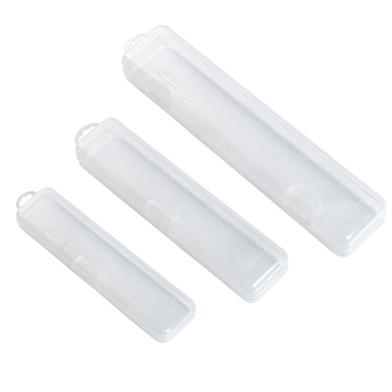 Portable Transparent Dustproof Plastic Cutlery Box With Hooks Spoons Forks Chopsticks Makeup Brushes Straws Storage Box