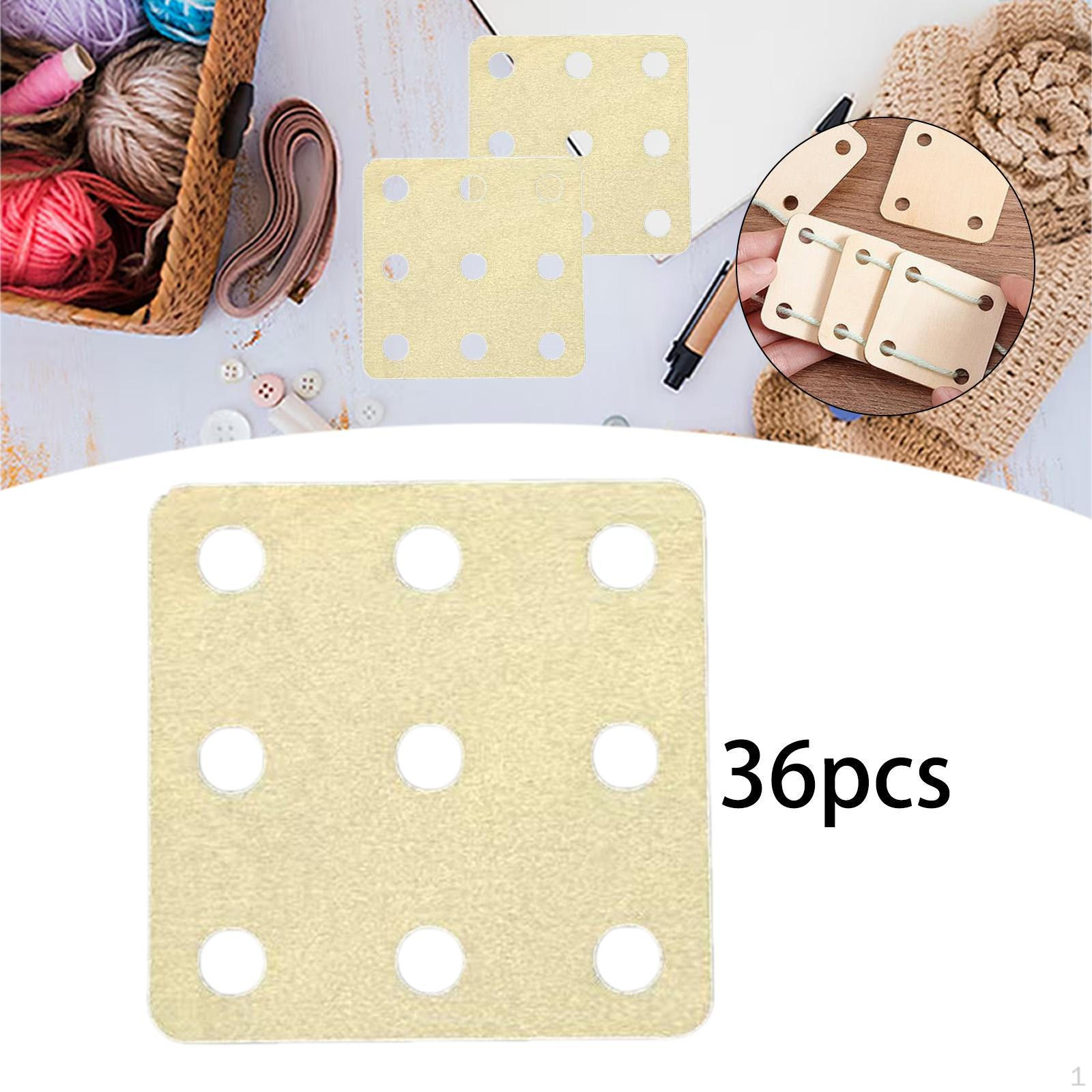 

9 Hole Weaving Cards for Knitting, Wooden Loom Supplies Crafts 36pcs
