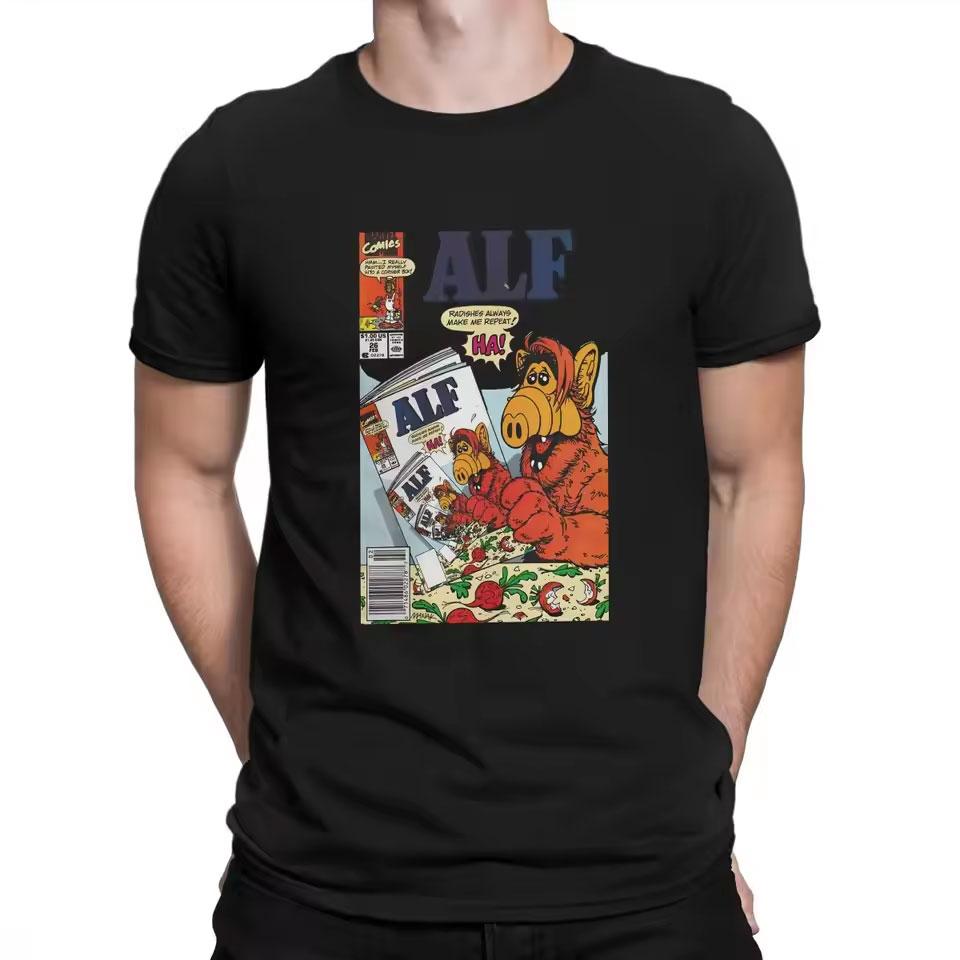 Movie Poster 80s Cartoon graphic t shirts 90s Retro Style ALF Character TV Show Unisex tshirt 100% cotton Adult all size S-6XL