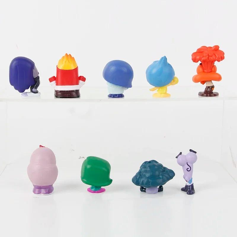 9pcs/Set Mini Inside Out 2 Action Figure Toy Cartoon Movie Joy Anxiety Anger Sadness Disgust Fear Model Doll Figurines Kids Gift