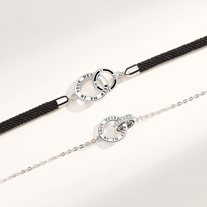 Couple Bracelets Interlocking Woven Bracelets Niche Boys Long-distance Love Jewelry Simple Valentine's Day Gift