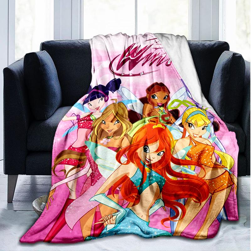 1PC Wink Club Flannel Blanket, Use for Birthday/Holiday Gift, Soft Blanket for Sofa/Bed/Camping/Office/Tourism Use,All Seasons
