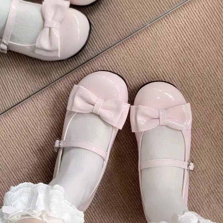 Söta platta Mary Jane enkelskor ny rund tå söt lolita skor student jk små läderskor
