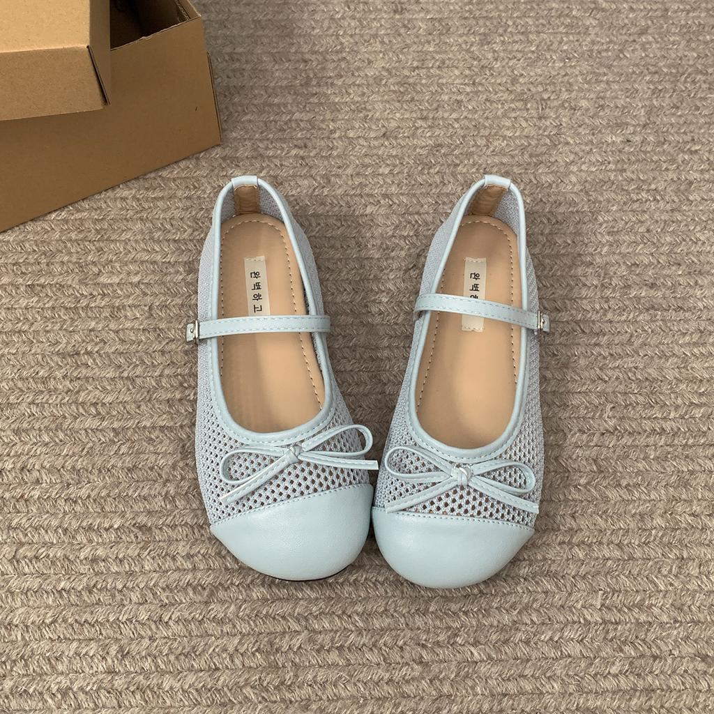 Queen Fan French round head shallow mouth flat sole shoes women's summer 2025 new versatile skirt Mary Jane shoes