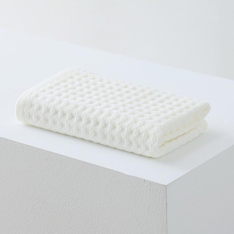 1Pc 35x75cm Waffle Solid Color Cotton Soft Absorbent Adult Family Bathroom Hand Towel Home Life 35x75cm