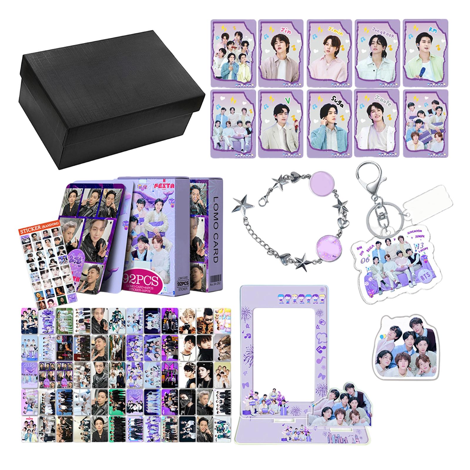 Gift Box Star LOMO Card Alloy Bracelet Stand Up Photo Keychain Transparent Card Gift Set One Size