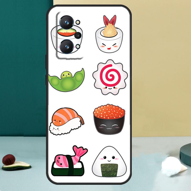 Sushi Maki Rice Kitchen Food Cute For Realme 11 10 12 13 14 Pro Plus GT 7 6 5 Pro GT 6T C67 C61 C53 C51 C21Y C25S C75 C55 Case