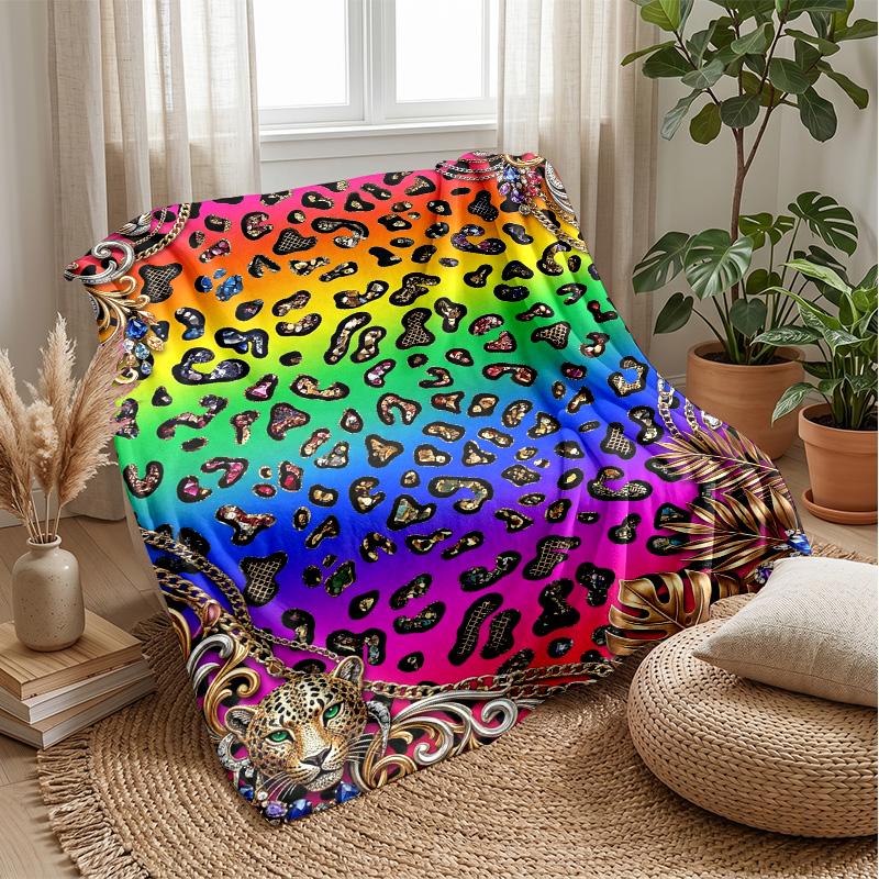 Rainbow Bow Fantasy Theme blanket Lightweight Warm Flannel Blanket Decorative Throw Blanket for Home Decoration