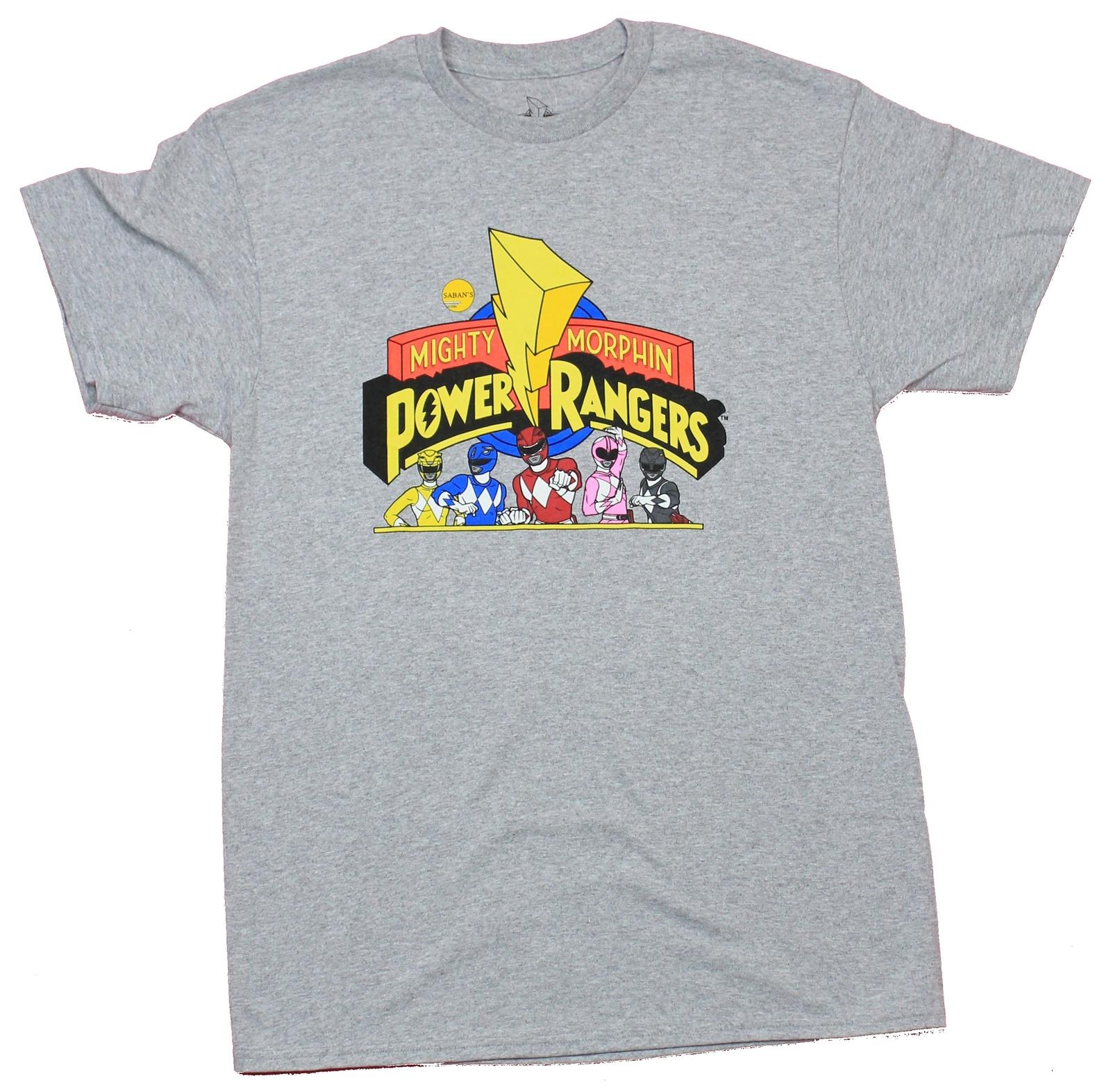 Mighty Morphin Power Rangers Mens T-shirt 5 comic Style Rangers Under Logo XXXL
