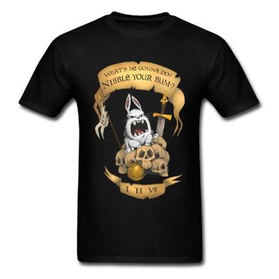 Killer Rabbit Tops Tees Men Tshirts Custom Tee-Shirt Funny Skull T-shirt Crazy Bunny Easter T Shirt Cotton Black Cartoon Clothes
