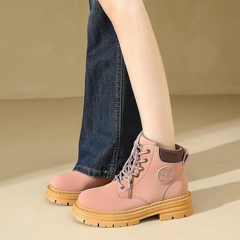 Mall Martin Boots neue Frühjahrs- und Herbst-britische Retro-Rhabarberstiefel Plateau-Kurzstiefel
