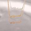 Custom Popular Butterfly Pendant Stainless Steel Jewelry Letters Name Fashion Girl Necklace