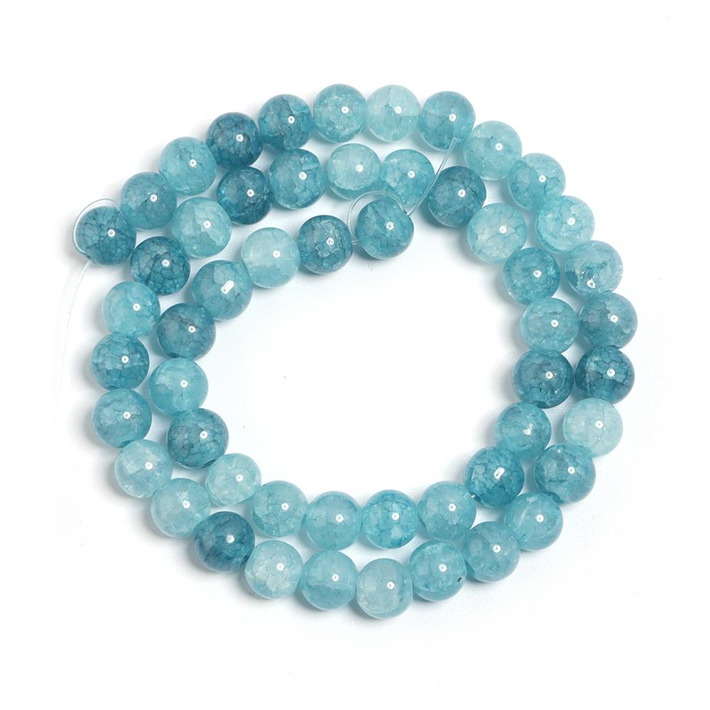 1 Strand 8 10mm Glass Floral Beads Colorful Round Loose Spacer Beads For DIY Charms Jewelry Making Bracelet Necklace Accessories