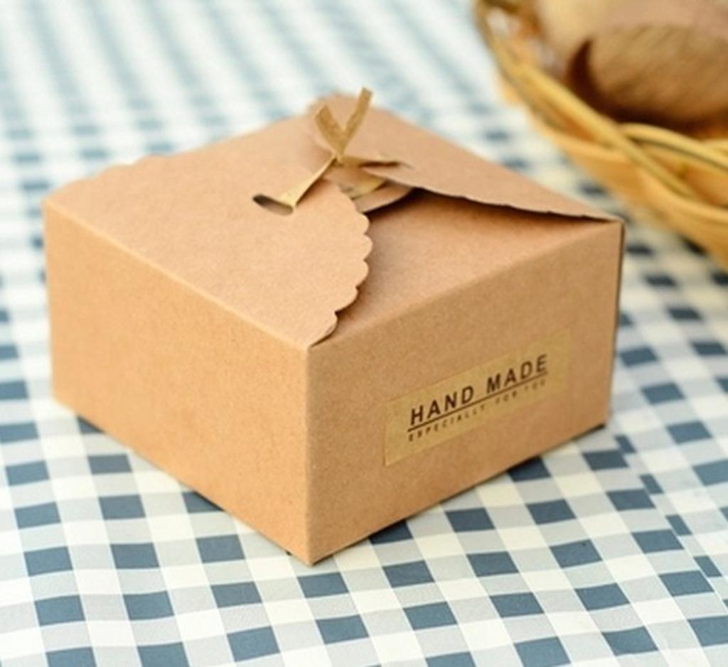 Kraft Paper Gift Boxes Party Wedding Candies Box for crafts Package of 12