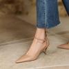 Fashion So Comfortable! French One-strap Flip-flops with Thin Heels, Pointed Tips and High Heels, A Fashionable Single-shoe Woman