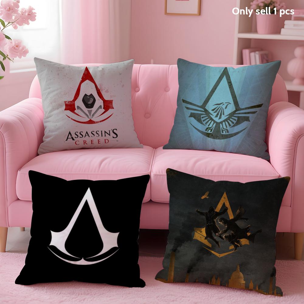 A-Assassins Creeds Cushion Cover Soft Short Plush Double-Sided Printing Home Decor Machine Washable Pillow Case Gift