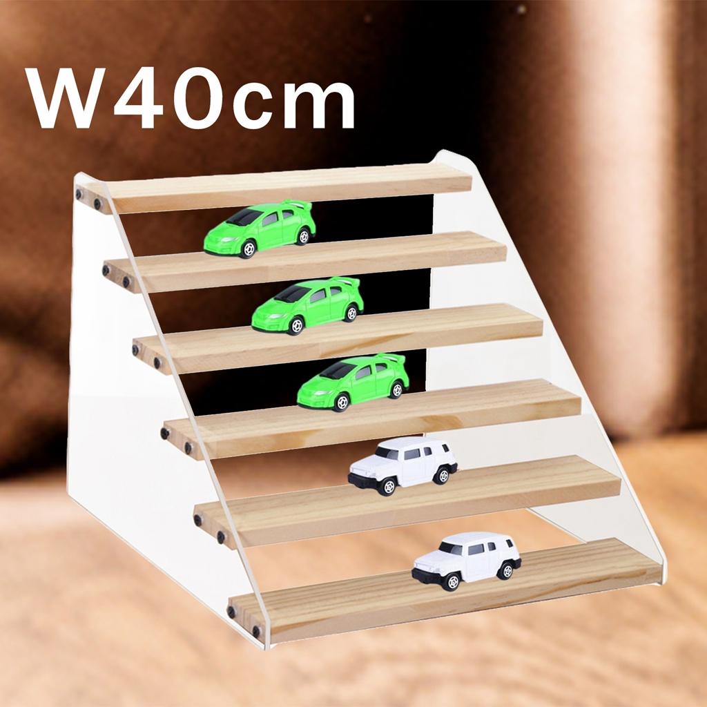 Acrylic Wooden Display Stand Shelf Glasses Cosmetic Doll Ladder Riser Stand