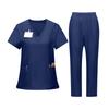 Damen-Uniformset mit V-Ausschnitt Kurzarm-Oberteil und Hose