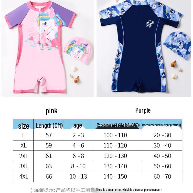 Unisex Cartoon Children's Swimsuit - Cute, Quick-Drying One-Piece for Girls, Available In Small, Medium, Large