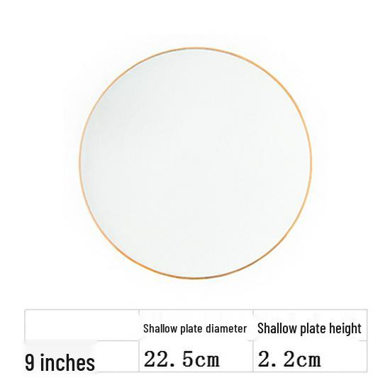 Nordic Gold Rim Steak Knife & Fork Plate Set - Western Dining & Breakfast Tableware