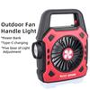 Ventilador de Camping multifuncional, luz portátil para exteriores, luz de mano de recarga rápida, ventilador eléctrico para